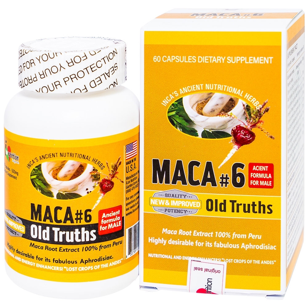Hình ảnh Viên uống Maca #6 Old Truths giúp tăng cường chức năng thận, tăng năng lượng (60 viên)