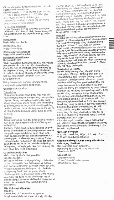 Hình ảnh Thuốc Buscopan Boehringer giảm co thắt cơ trơn đường sinh dục, tiết niệu, đường tiêu hóa (5 vỉ x 20 viên)