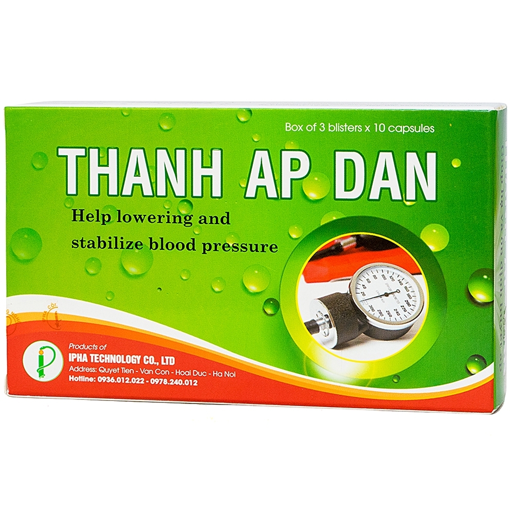 Hình ảnh Viên uống Thanh Áp Đan IPHA giúp hạ và ổn định huyết áp (3 vỉ x 10 viên)