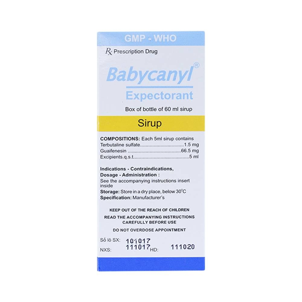 Hình ảnh Siro Babycanyl Hataphar điều trị ho do hen phế quản, viêm phế quản (60ml)