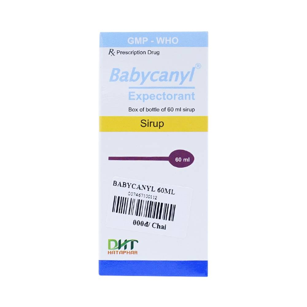 Hình ảnh Siro Babycanyl Hataphar điều trị ho do hen phế quản, viêm phế quản (60ml)