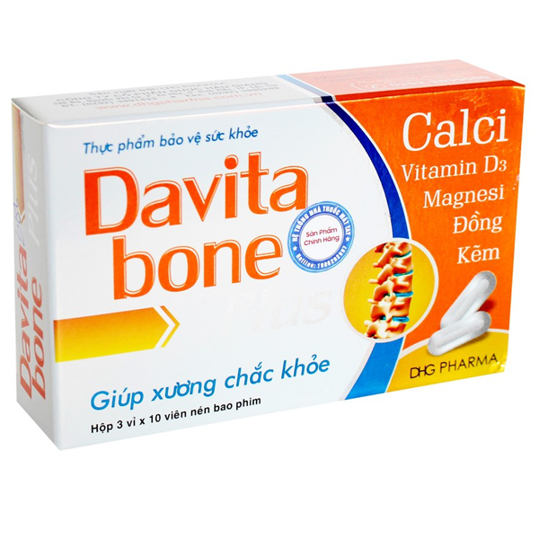 Hình ảnh Viên uống Davita Bone DHG giúp xương chắc khỏe (3 vỉ x 10 viên)
