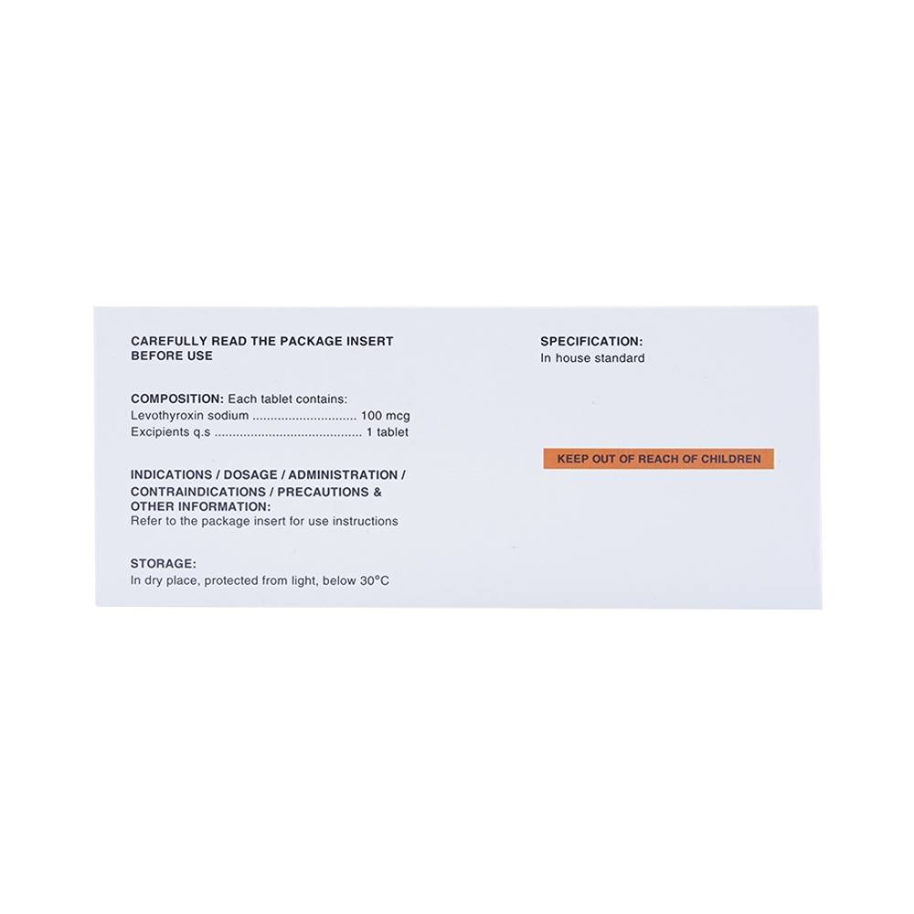 Hình ảnh Thuốc L-Tyrox 100 DaviPharm điều trị hội chứng suy giáp (10 vỉ x 10 viên)