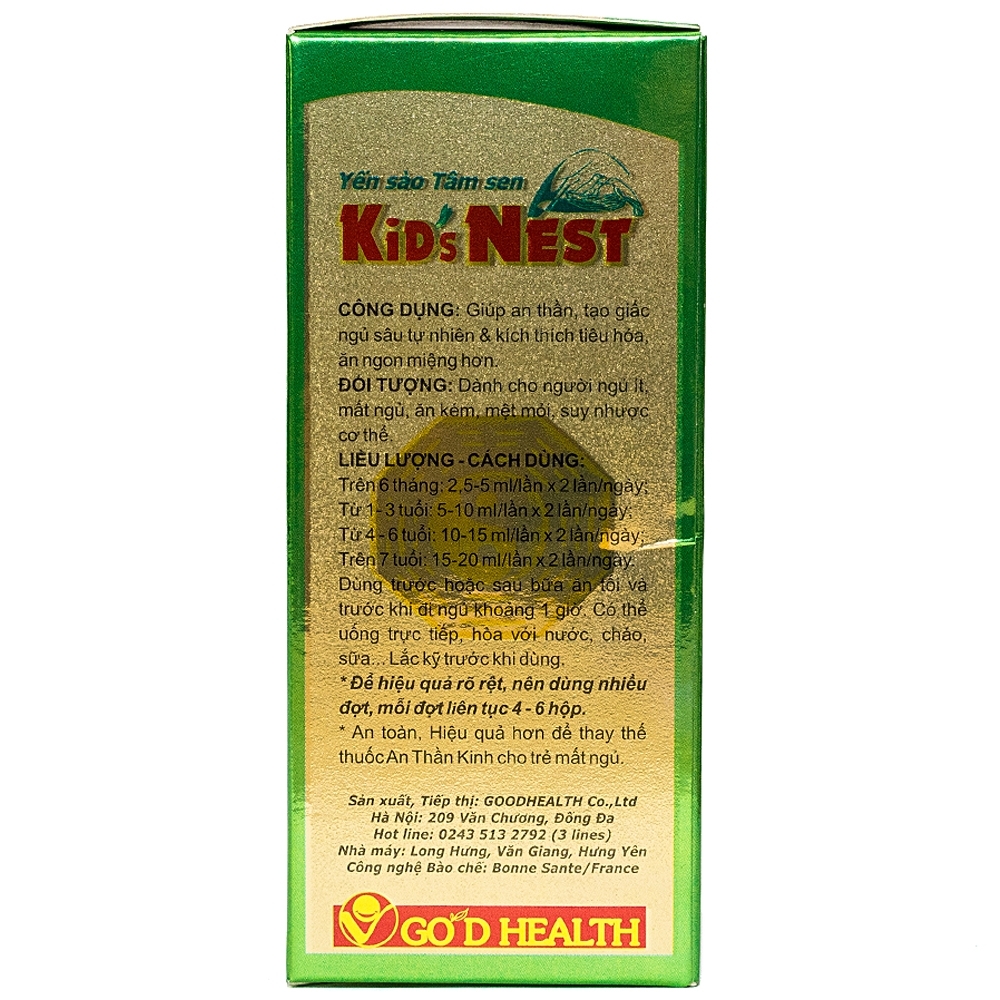 Hình ảnh Yến sào Kid's Nest Tâm Sen 120ml Good Health giúp an thần, tạo giác ngủ sâu tự nhiên