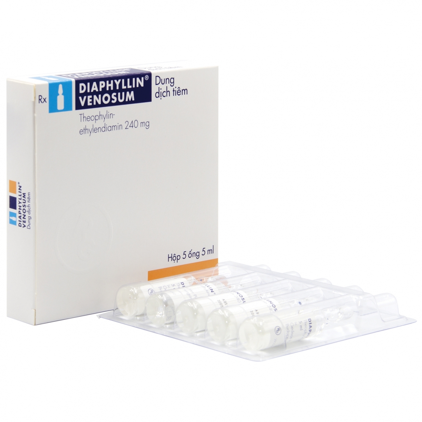 Hình ảnh Dung dịch tiêm Diaphyllin Venosum Gedeon điều trị hen và viêm phế quản (5 ống x 5ml)