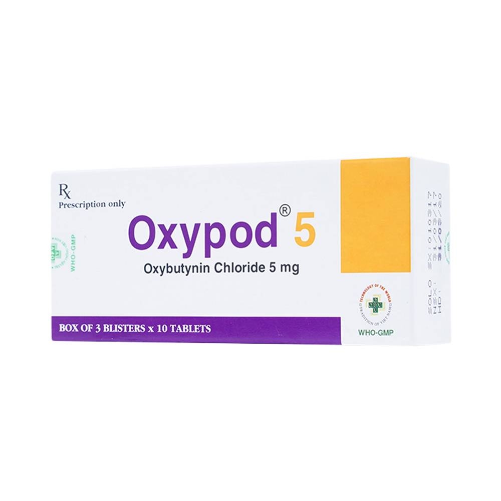 Hình ảnh Viên nén Oxypod 5 OPV điều trị tiểu nhiều, tiểu đêm, tiểu không tự chủ (3 vỉ x 10 viên)