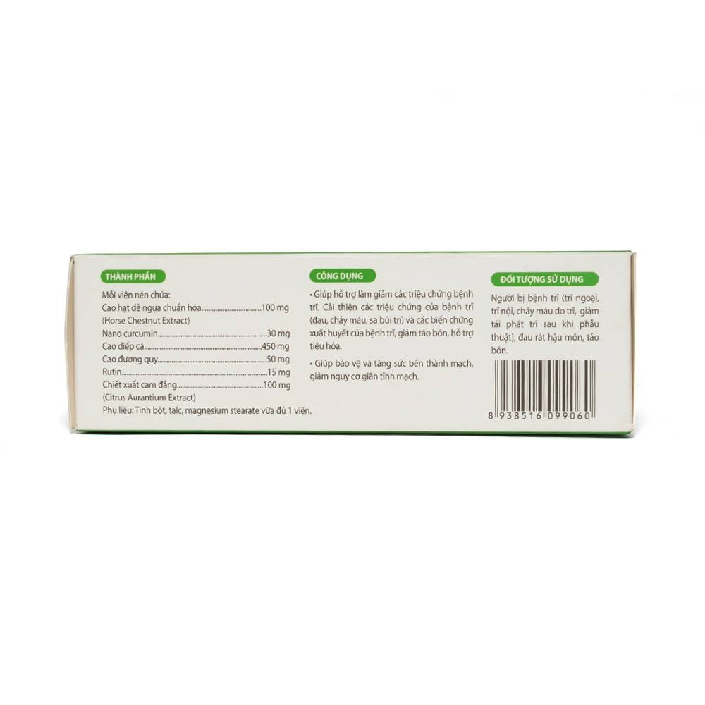 Hình ảnh Viên uống Antri Nano Plus CVI Pharma hỗ trợ điều trị trĩ, giảm táo bón (3 vỉ x 10 viên)