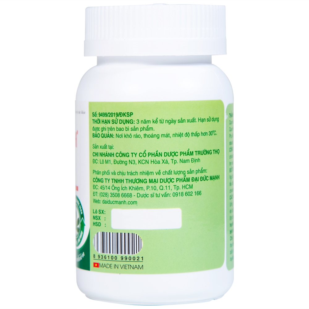 Hình ảnh Viên thìa canh Giảo Cổ Lam Đại Đức Mạnh giúp hạ đường huyết, giảm cholesterol và lipid trong máu cao (60 viên)