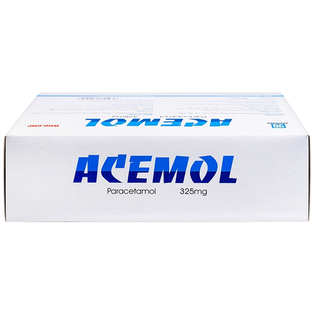 Hình ảnh Thuốc Acemol 325mg Nadyphar hạ sốt và giảm đau (40 vỉ x 10 viên)