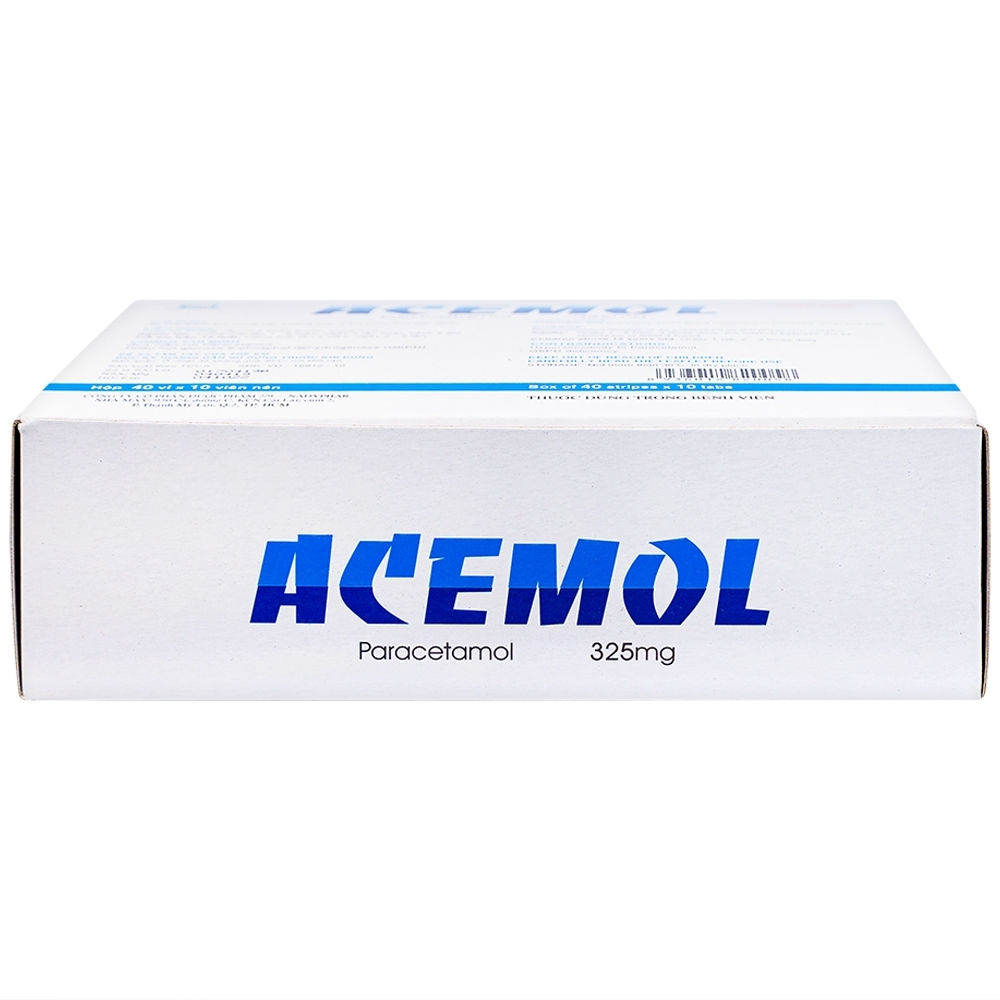 Hình ảnh Thuốc Acemol 325mg Nadyphar hạ sốt và giảm đau (40 vỉ x 10 viên)