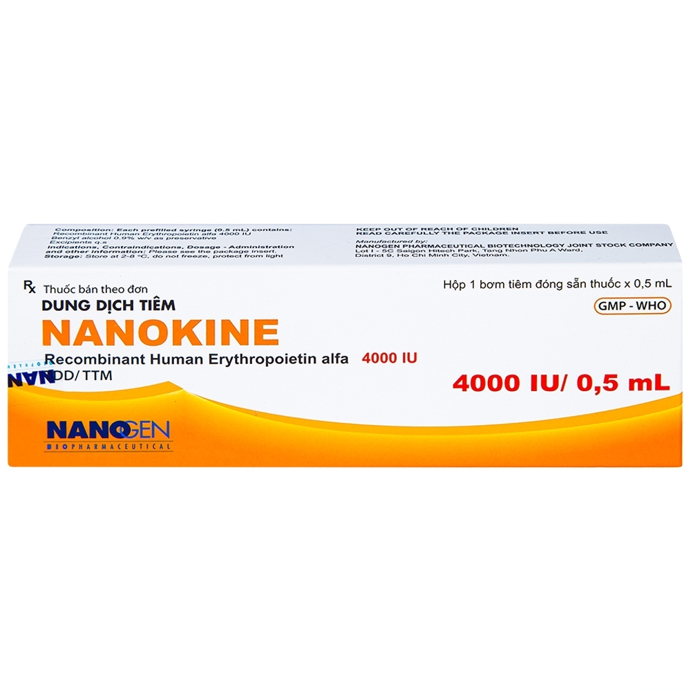 Hình ảnh Thuốc tiêm Nanokine 4000IU/0.5ml Nanogen điều trị thiếu máu 