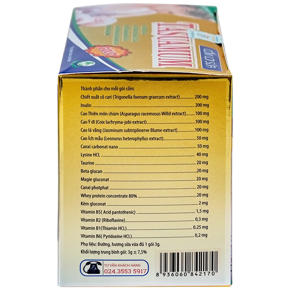 Hình ảnh Cốm Lợi Sữa Tasuamum Hadu Pharma hỗ trợ lợi sữa, giúp tăng tiết sữa (20 túi)