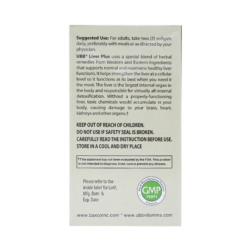 Hình ảnh Viên uống Liver Plus UBB tăng cường chức năng gan, bảo vệ tế bào gan (60 viên) 