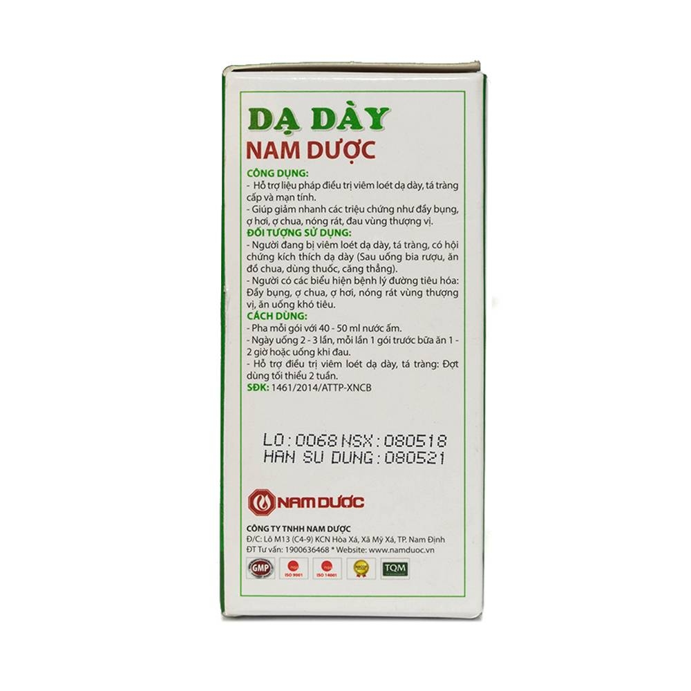 Hình ảnh Bột uống Dạ Dày Nam Dược hỗ trợ điều trị viêm loét dạ dày, tá tràng (12 gói)