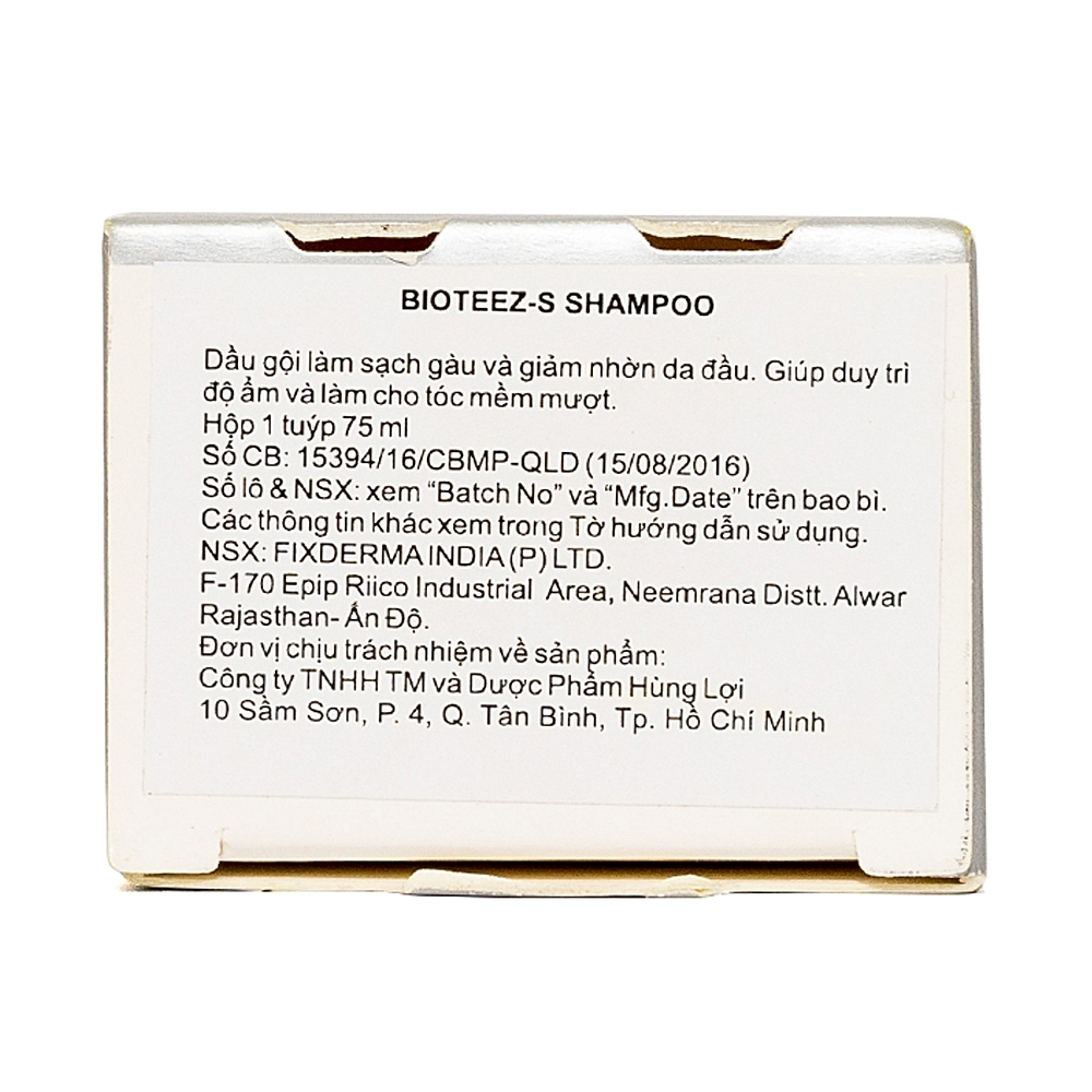 Hình ảnh Dầu gội Fixderma Bioteez-S làm sạch gàu, giảm nhờn da đầu, duy trì độ ẩm cho tóc (75ml)