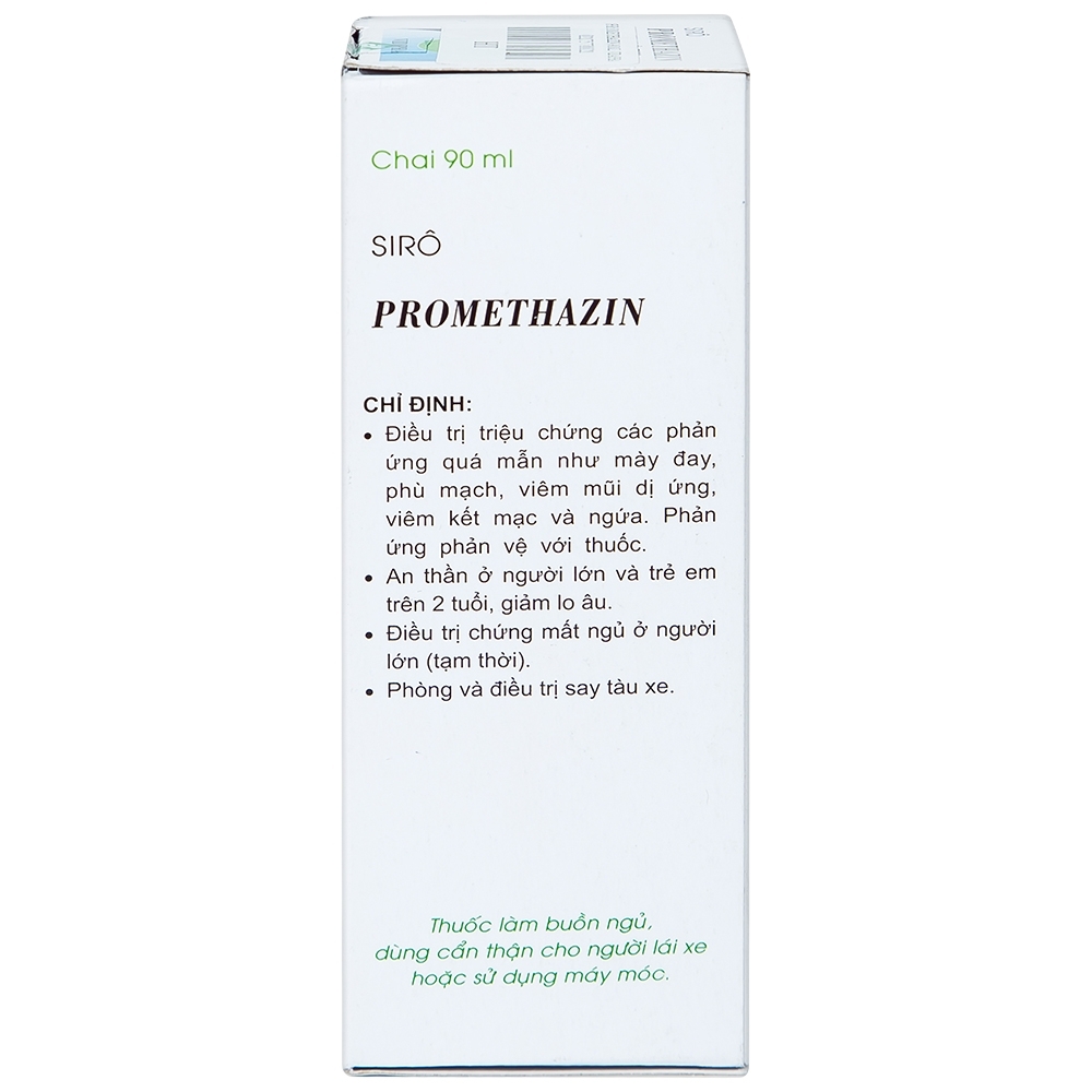 Hình ảnh Siro Promethazin Vidipha điều trị mày đay, phù mạch, viêm mũi dị ứng (90ml)