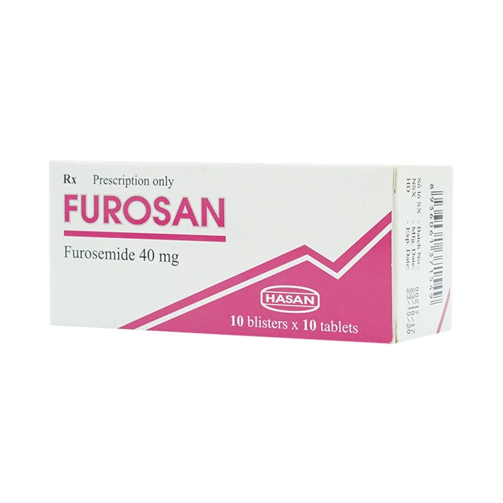 Hình ảnh Thuốc Furosan 40mg Hasan điều trị phù, tăng huyết áp nhẹ hay trung bình (10 vỉ x 10 viên)
