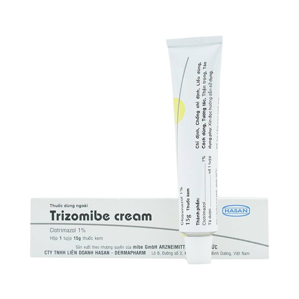 Hình ảnh Thuốc dùng ngoài Trizomibe Cream Hasan điều trị nấm Candida, hắc lào (15g)