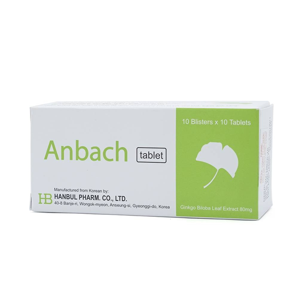 Hình ảnh Thuốc Anbach Tablet Hanbul Pharm điều trị rối loạn tuần hoàn ngoại biên (10 vỉ x 10 viên)