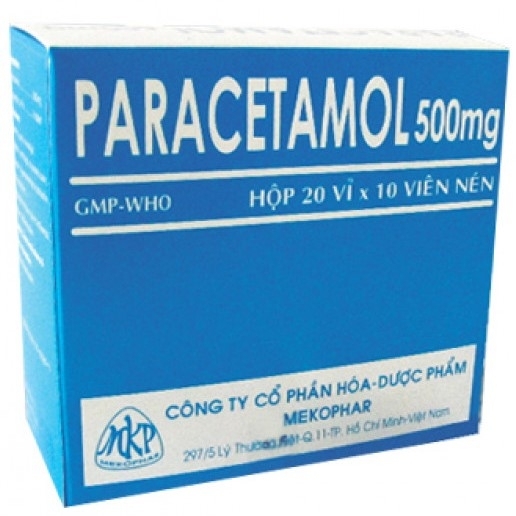 Hình ảnh Viên nén Paracetamol 500mg Mekophar điều trị các cơn đau nhẹ và vừa, hạ sốt (20 vỉ x 10 viên)