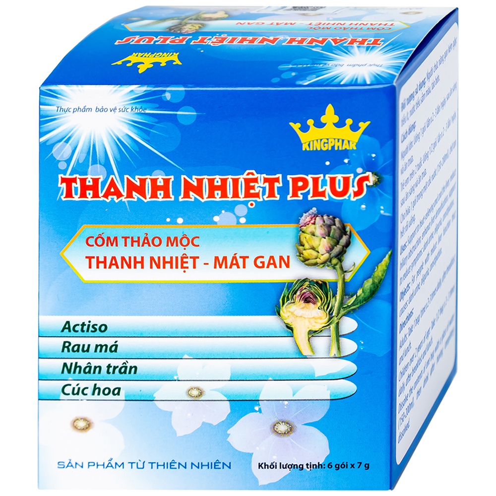 Hình ảnh Cốm thảo mộc Thanh Nhiệt Plus Kingphar thanh nhiệt, mát gan (6 gói x 7g)