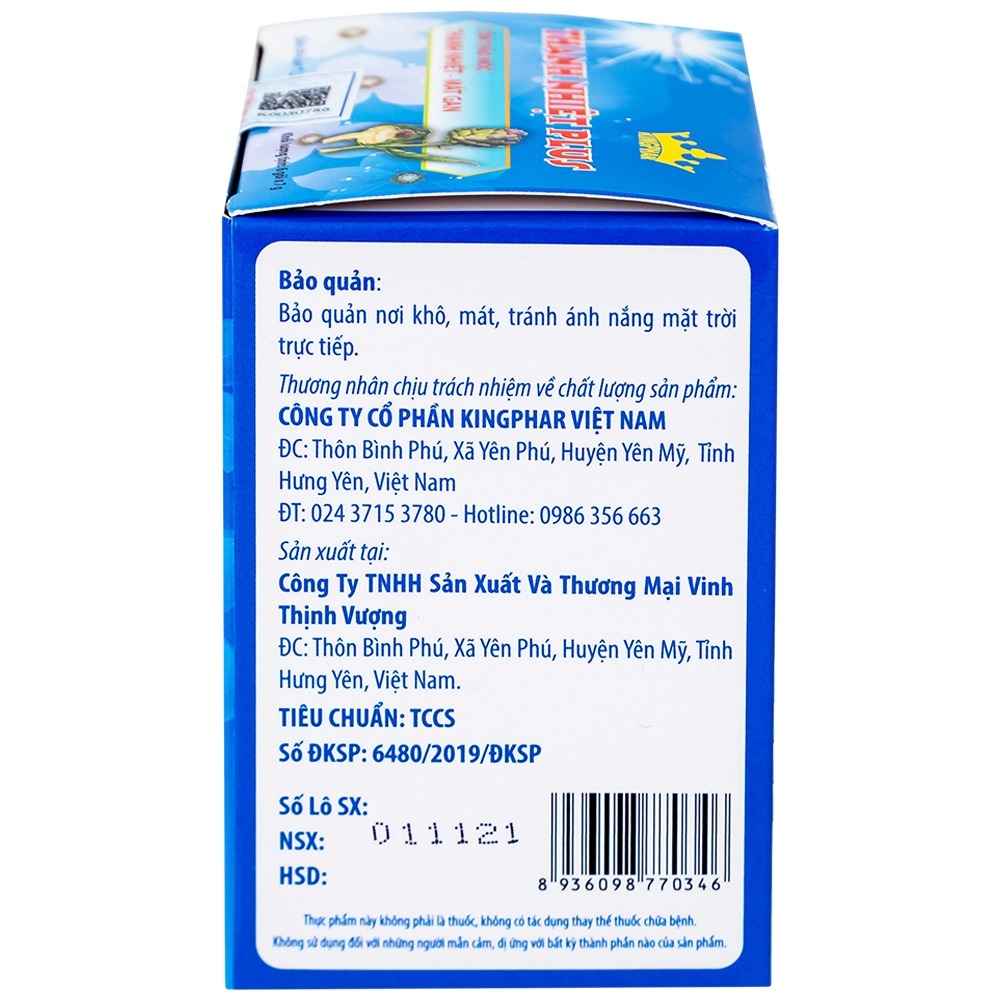 Hình ảnh Cốm thảo mộc Thanh Nhiệt Plus Kingphar thanh nhiệt, mát gan (6 gói x 7g)