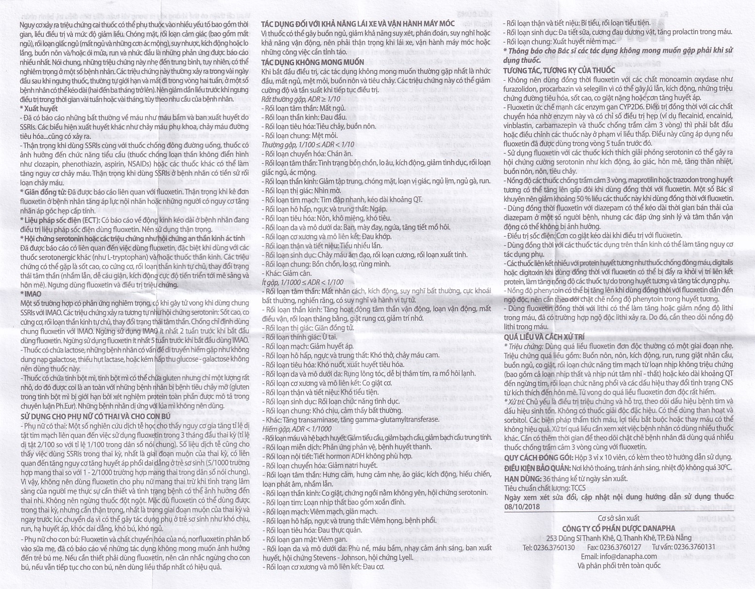 Hình ảnh Viên nang cứng Nufotin 20mg Danapha điều trị bệnh trầm cảm (3 vỉ x 10 viên)