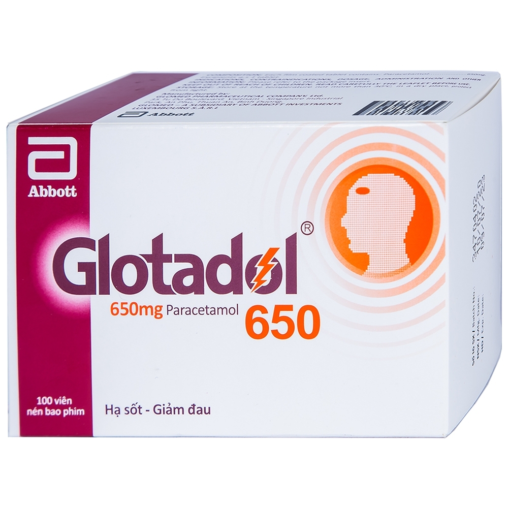 Hình ảnh Thuốc Glotadol 650 Abbott hỗ trợ hạ sốt và giảm đau (10 vỉ x 10 viên)