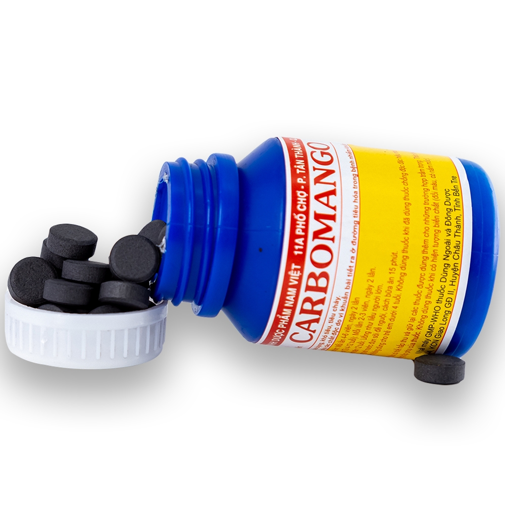 Hình ảnh Thuốc Carbomango Nam Việt điều trị đau bụng, khó tiêu, tiêu chảy (100 viên)