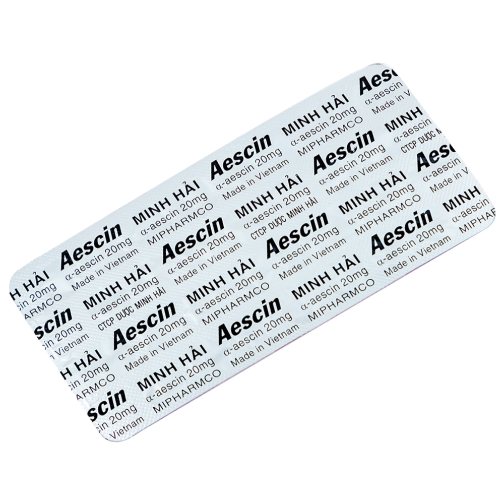 Hình ảnh Thuốc Aescin 20mg điều trị thiểu năng tĩnh mạch mãn tính, giãn tĩnh mạch chân, trĩ (3 vỉ x 30 viên)
