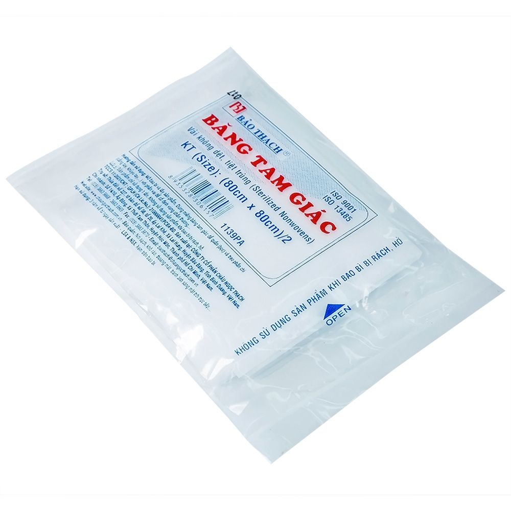 Hình ảnh Băng tam giác (80cm x 80cm)/2 Bảo Thạch cố định vùng chấn thương (1 cái)