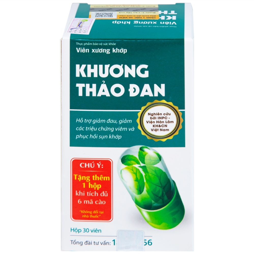 Hình ảnh Viên xương khớp Khương Thảo Đan hỗ trợ làm trơn khớp và phục hồi sụn khớp (30 viên)