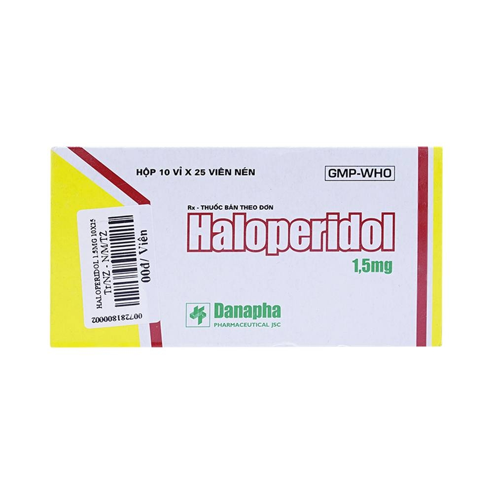Hình ảnh Thuốc Haloperidol 1.5mg Danapha điều trị các trạng thái kích động tâm thần, vận động (10 vỉ x 25 viên)
