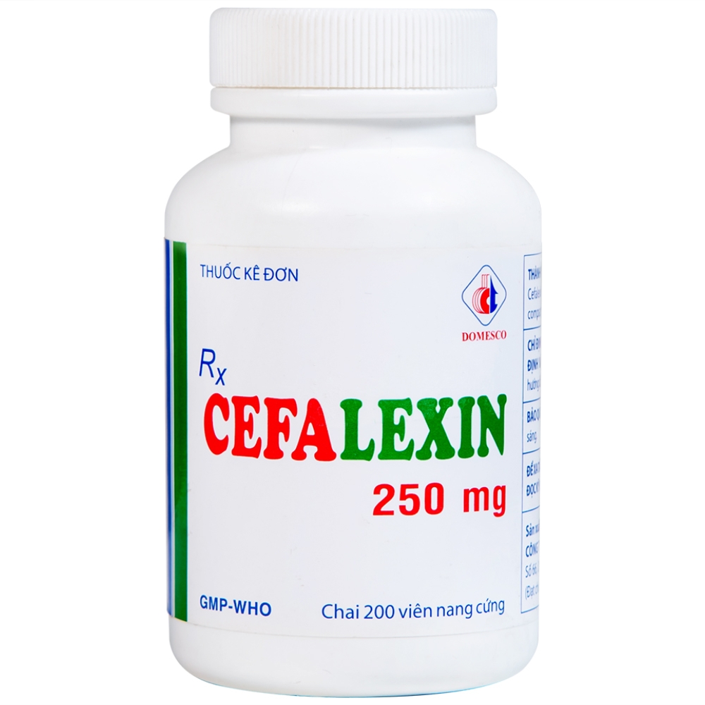 Hình ảnh Thuốc Cefalexin 250mg Domexco điều trị nhiễm khuẩn (200 viên)