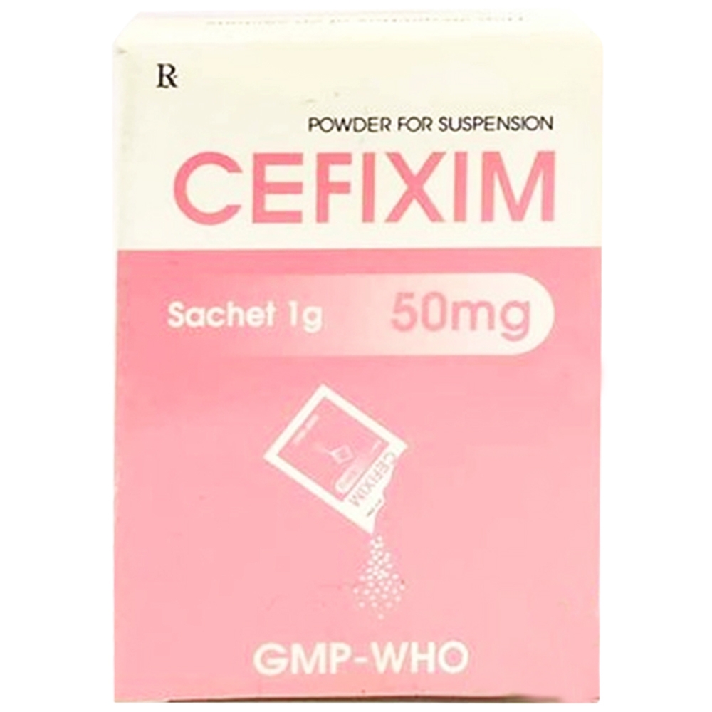 Hình ảnh Bột pha hỗn dịch uống Cefixim 50mg Tipharco điều trị nhiễm khuẩn (20 gói)