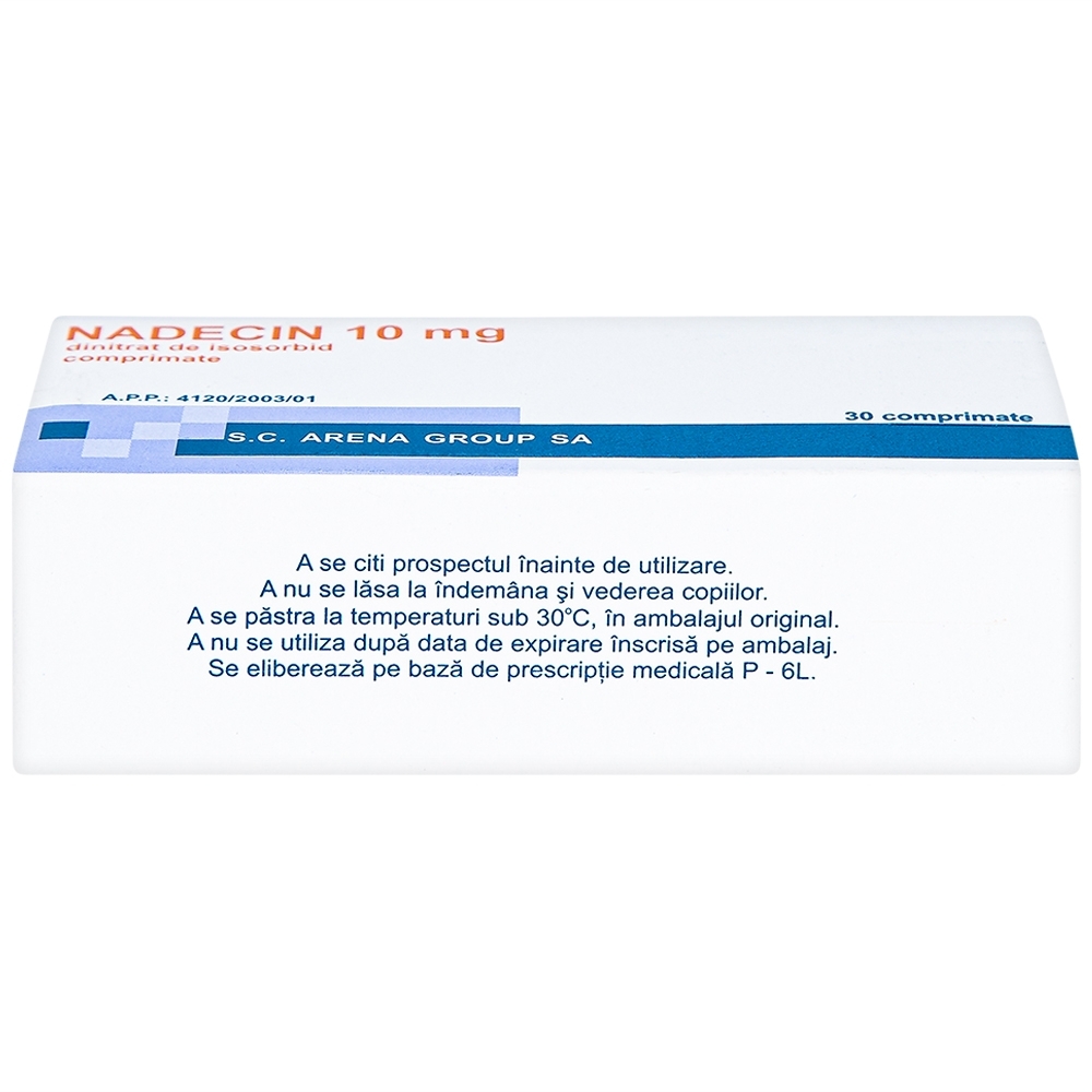 Hình ảnh Thuốc Nadecin 10mg phòng và điều trị cơn đau thắt ngực, suy tim sung huyết (3 vỉ x 10 viên)