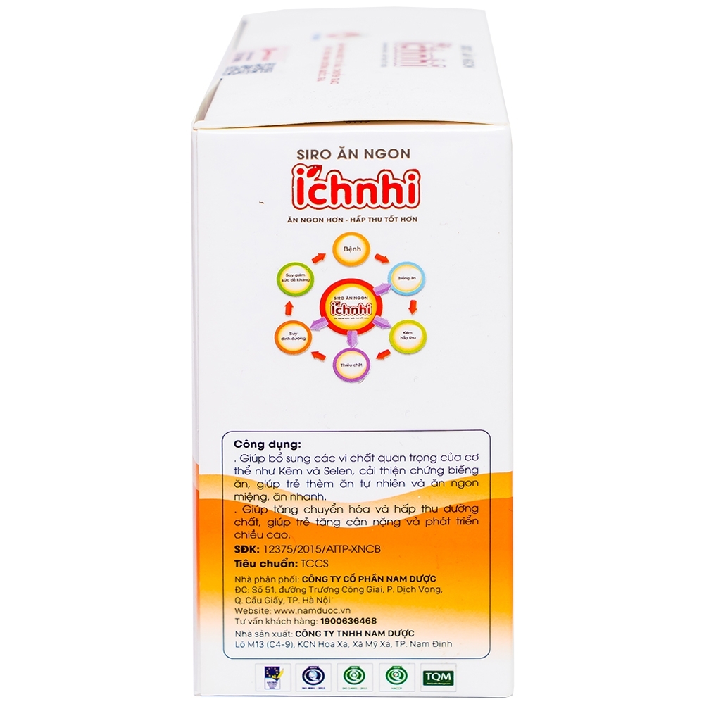 Hình ảnh Siro ăn ngon Íchnhi Nam Dược bổ sung vi chất dinh dưỡng, cải thiện chứng biếng ăn cho trẻ (4 vỉ x 5 ống)