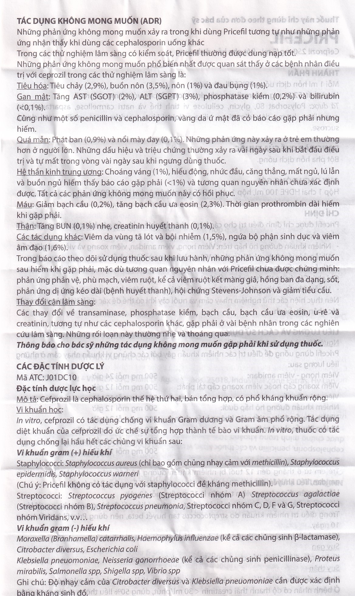 Hình ảnh Bột pha hỗn dịch uống Pricefil 250mg/5ml Vianex điều trị nhiễm khuẩn đường hô hấp (30ml)