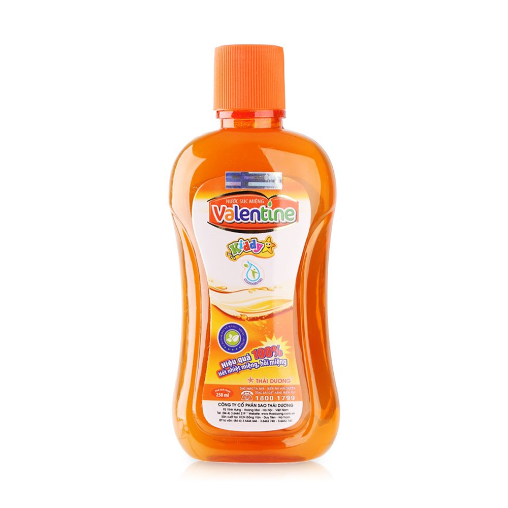 Hình ảnh Nước súc miệng Valentine Kiddy Thái Dương diệt, ngăn vi khuẩn miệng cho trẻ (250ml)