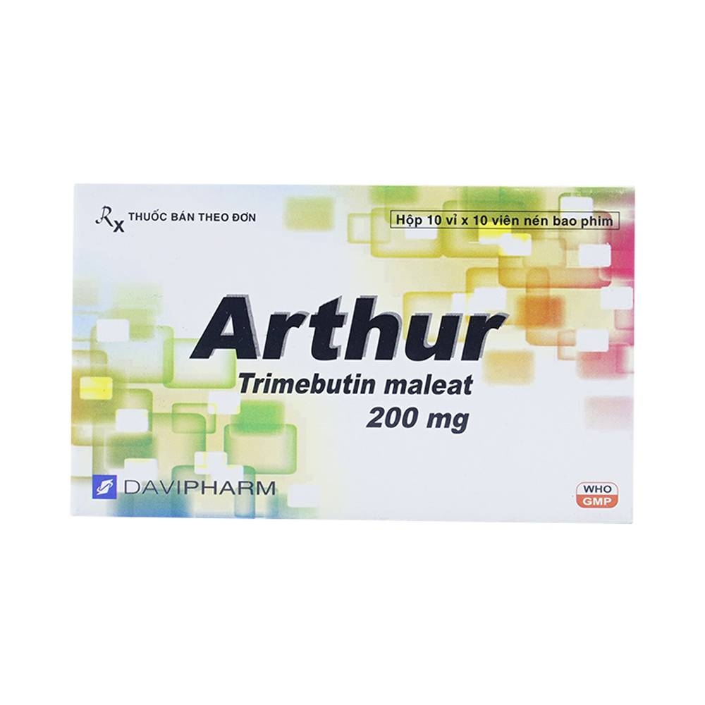 Hình ảnh Thuốc Arthur 200mg Davi Pharm điều trị triệu chứng đau do rối loạn tiêu hoá, đường mật (10 vỉ x 10 viên)