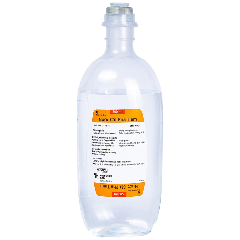 Hình ảnh Nước Cất Pha Tiêm Fresenius Kabi làm dung môi để hòa chất tiêm (20 chai x 500ml)