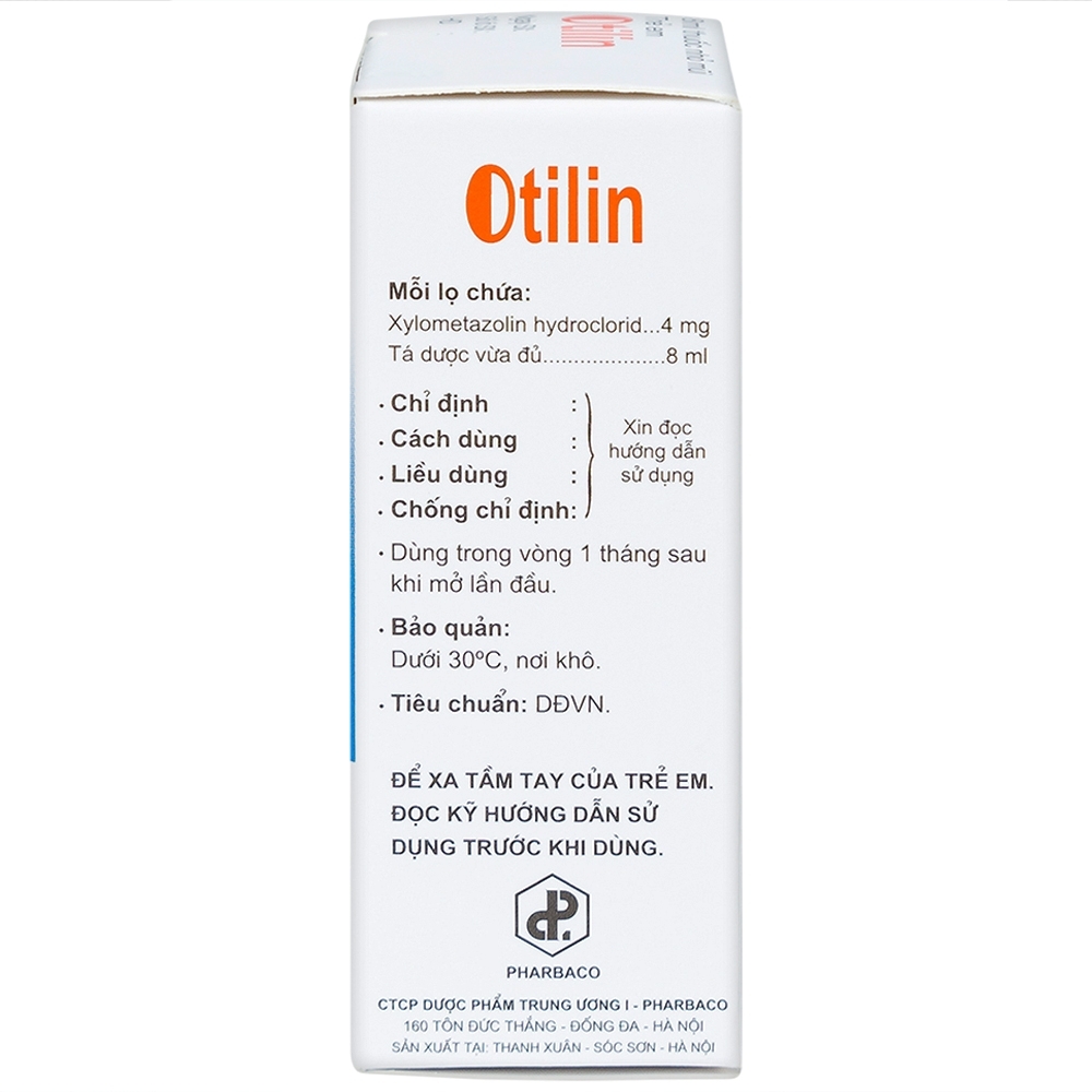 Hình ảnh Thuốc nhỏ mũi trẻ em Otilin 0.05% Pharbaco giảm ngạt mũi, sung huyết trong viêm mũi cấp (8ml)