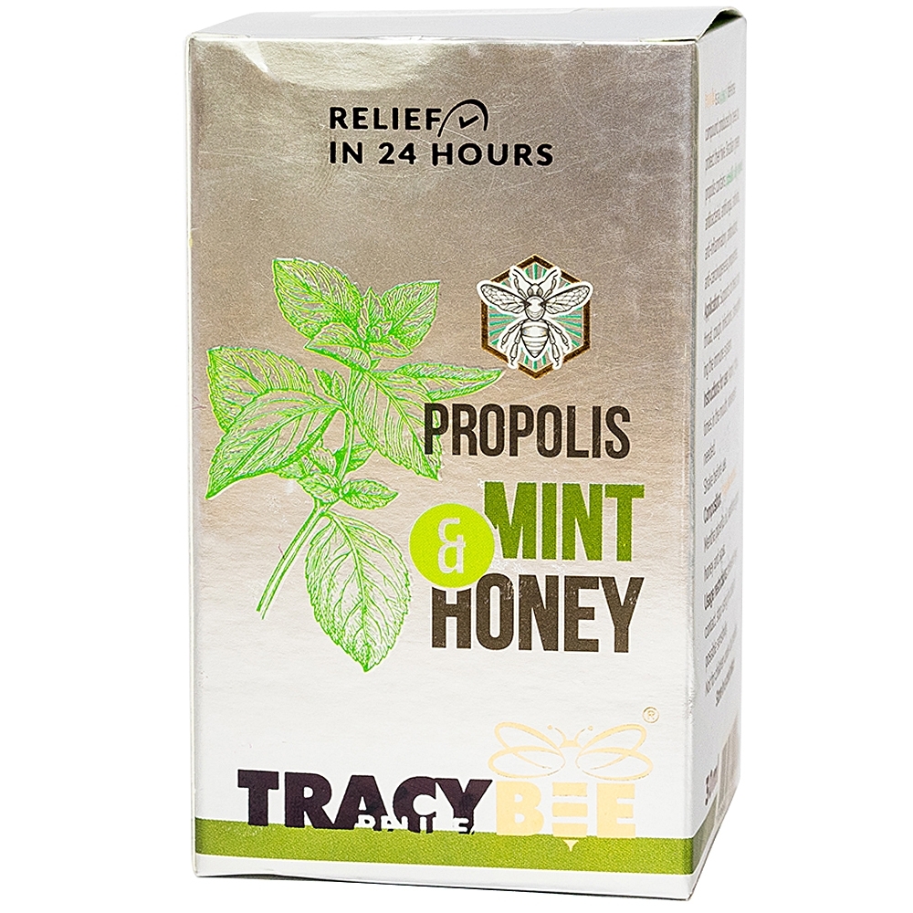 Hình ảnh Keo ong xanh Tracybee Propolis Mint & Honey vị bạc hà giúp giảm đau, viêm họng, ho do nhiễm khuẩn (30ml)