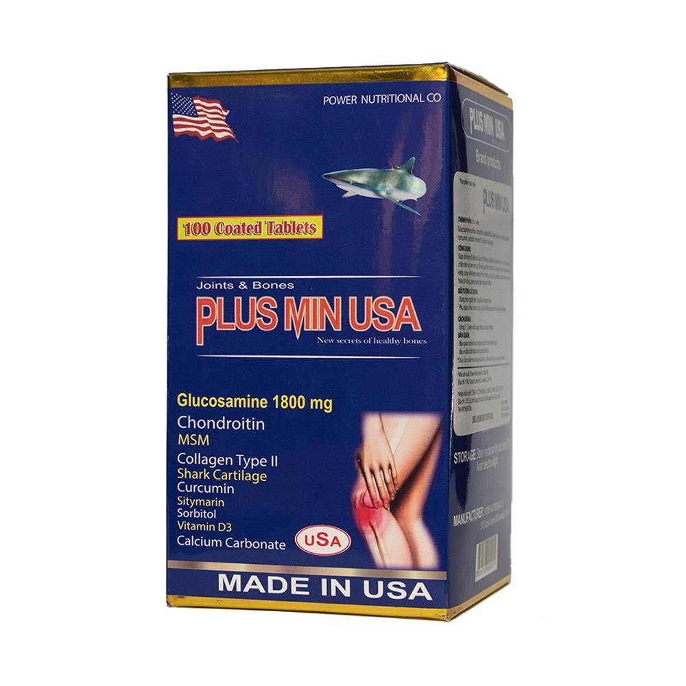 Hình ảnh Viên uống Plus Min USA Power Nutritional hỗ trợ bảo vệ, phục hồi, giảm đau xương khớp (100 viên)