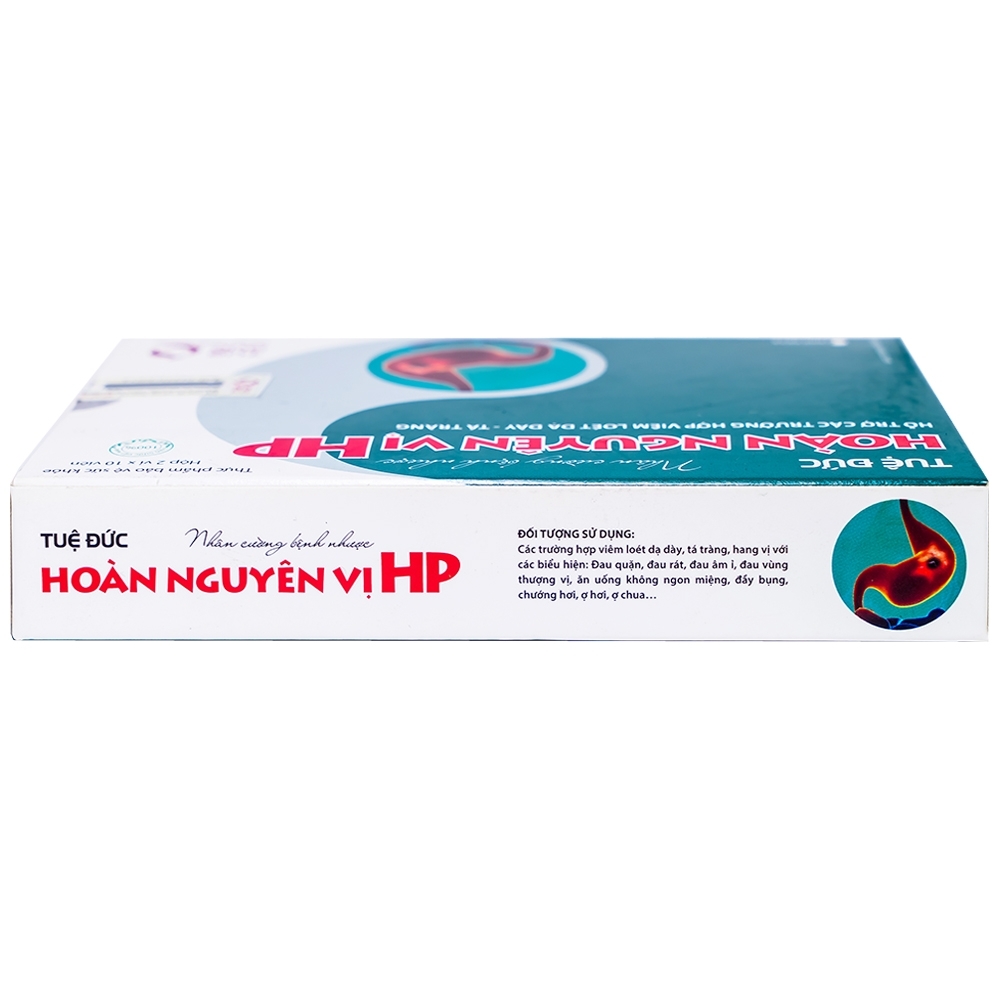 Hình ảnh Viên uống Hoàn Nguyên Vị HP Tuệ Đức hỗ trợ các trường hợp viêm loét dạ dày, tá tràng (2 vỉ x 10 viên)
