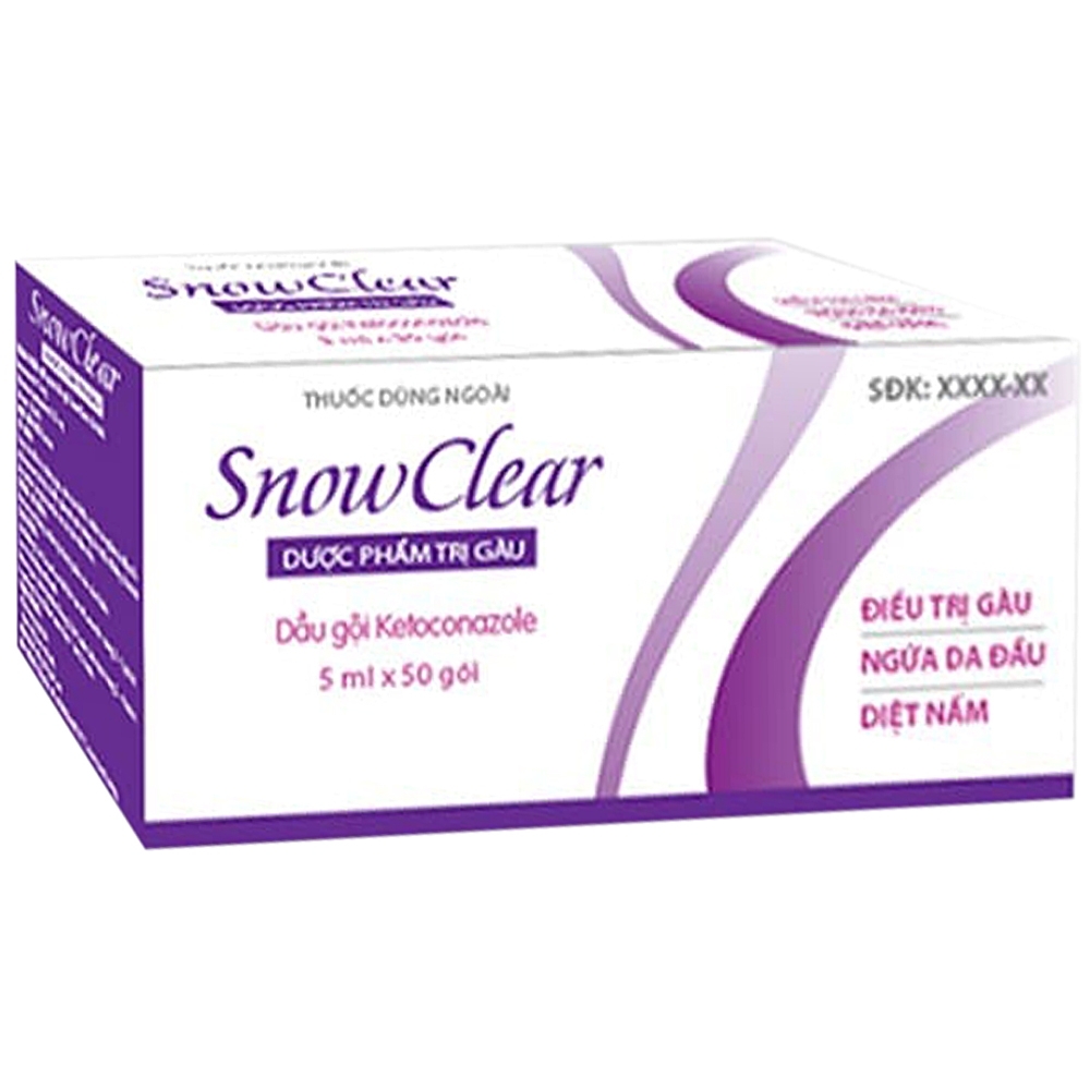 Hình ảnh Hỗn dịch Snowclear Merap điều trị gàu, ngứa da đầu, diệt nấm (50 gói)