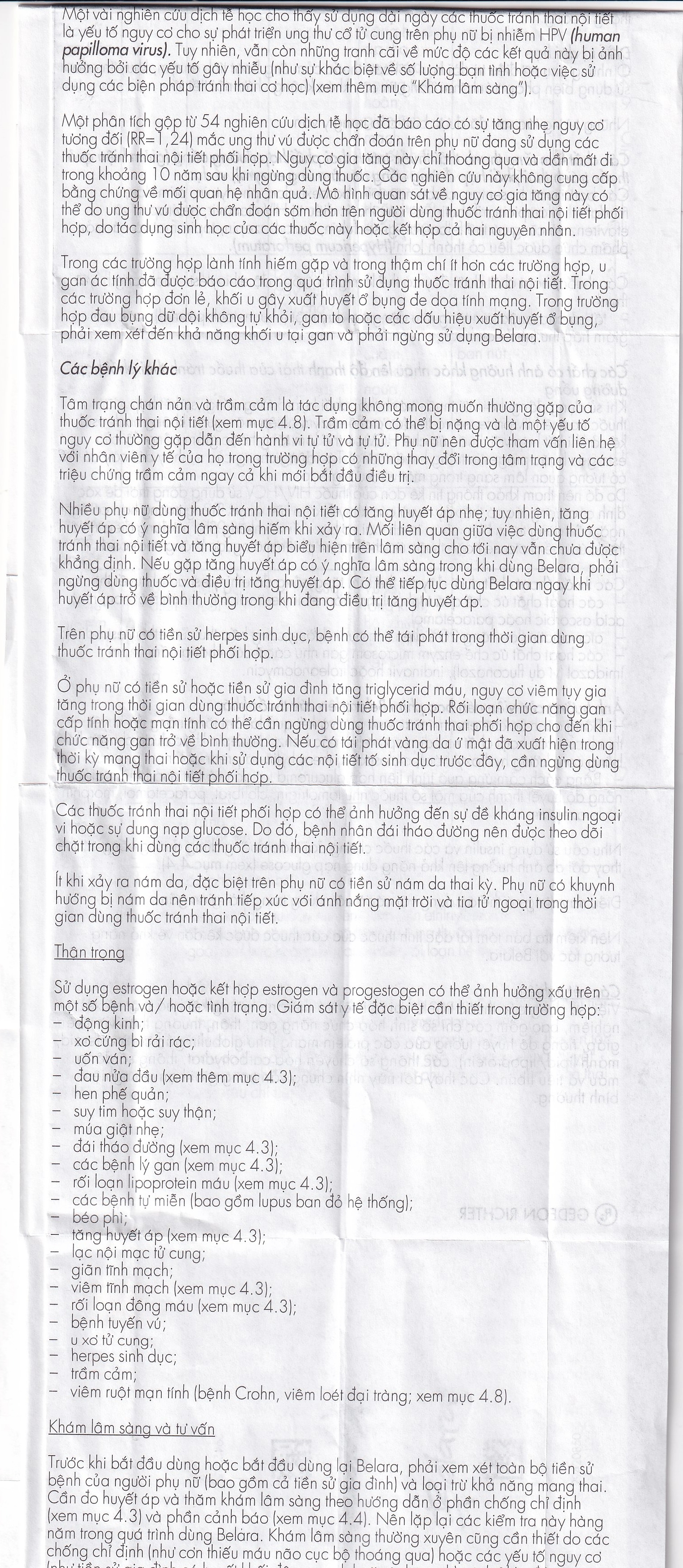 Hình ảnh Thuốc tránh thai hằng ngày Belara Gedeon (1 vỉ x 21 viên)