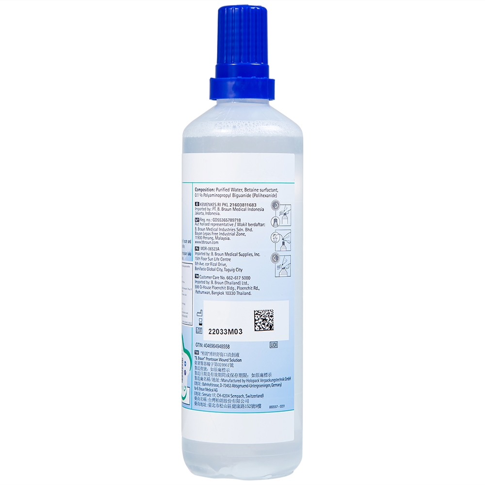 Hình ảnh Dung dịch Prontosan Wound Solution B.Braun sát khuẩn, làm mềm vết loét (350ml) 