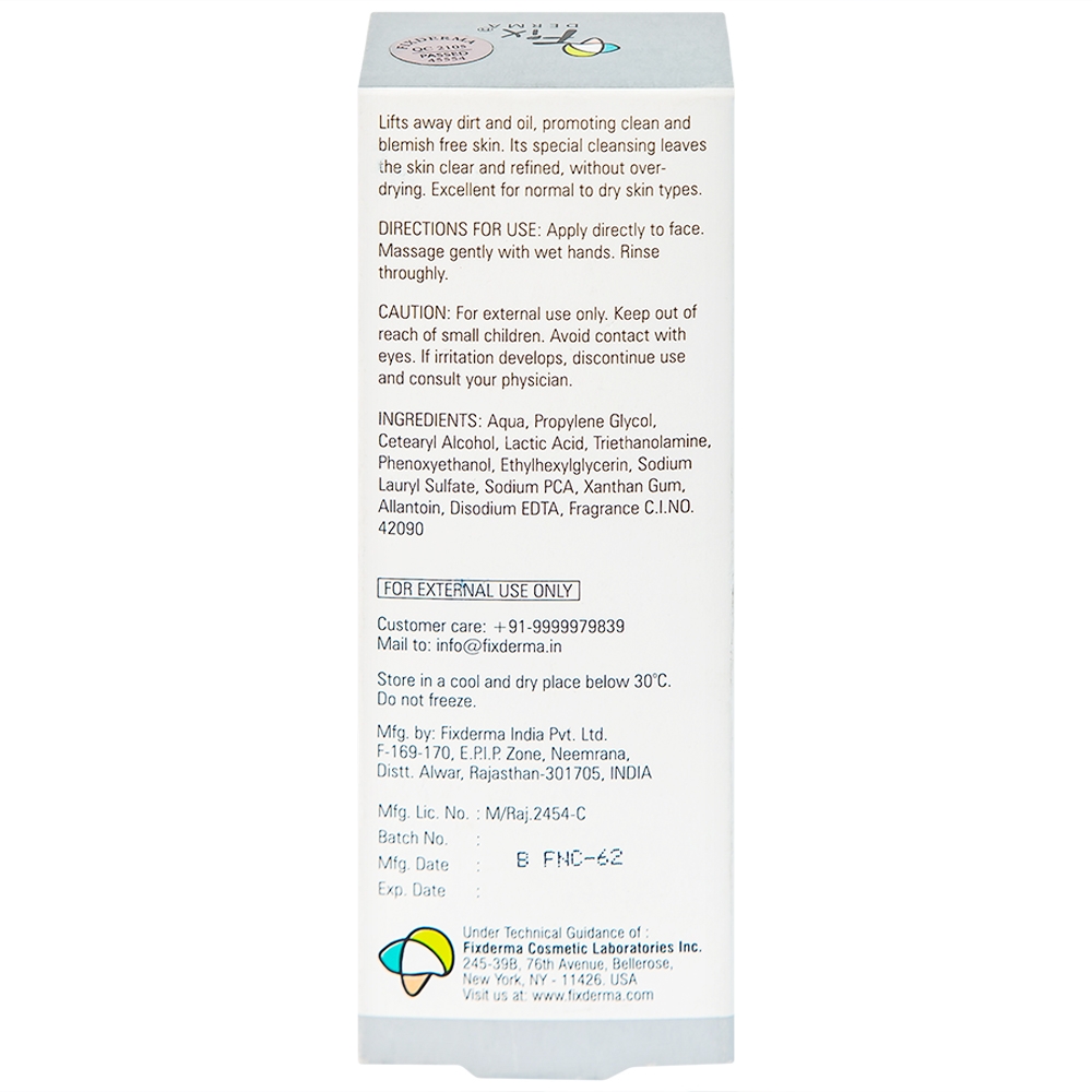 Hình ảnh Sữa rửa mặt Fixderma Non Drying Cleanser làm sạch sâu bụi bẩn, dầu nhờn và vi khuẩn (60g)