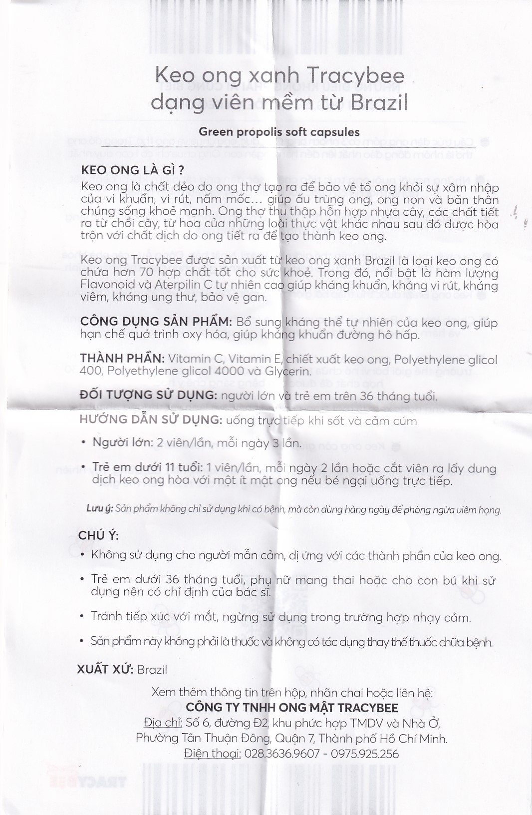 Hình ảnh Viên uống Keo Ong Xanh Propolis Tracybee bổ sung kháng thể tự nhiên của keo ong (30 viên)